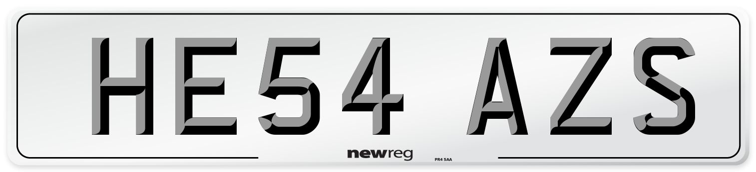 HE54 AZS Number Plate from New Reg